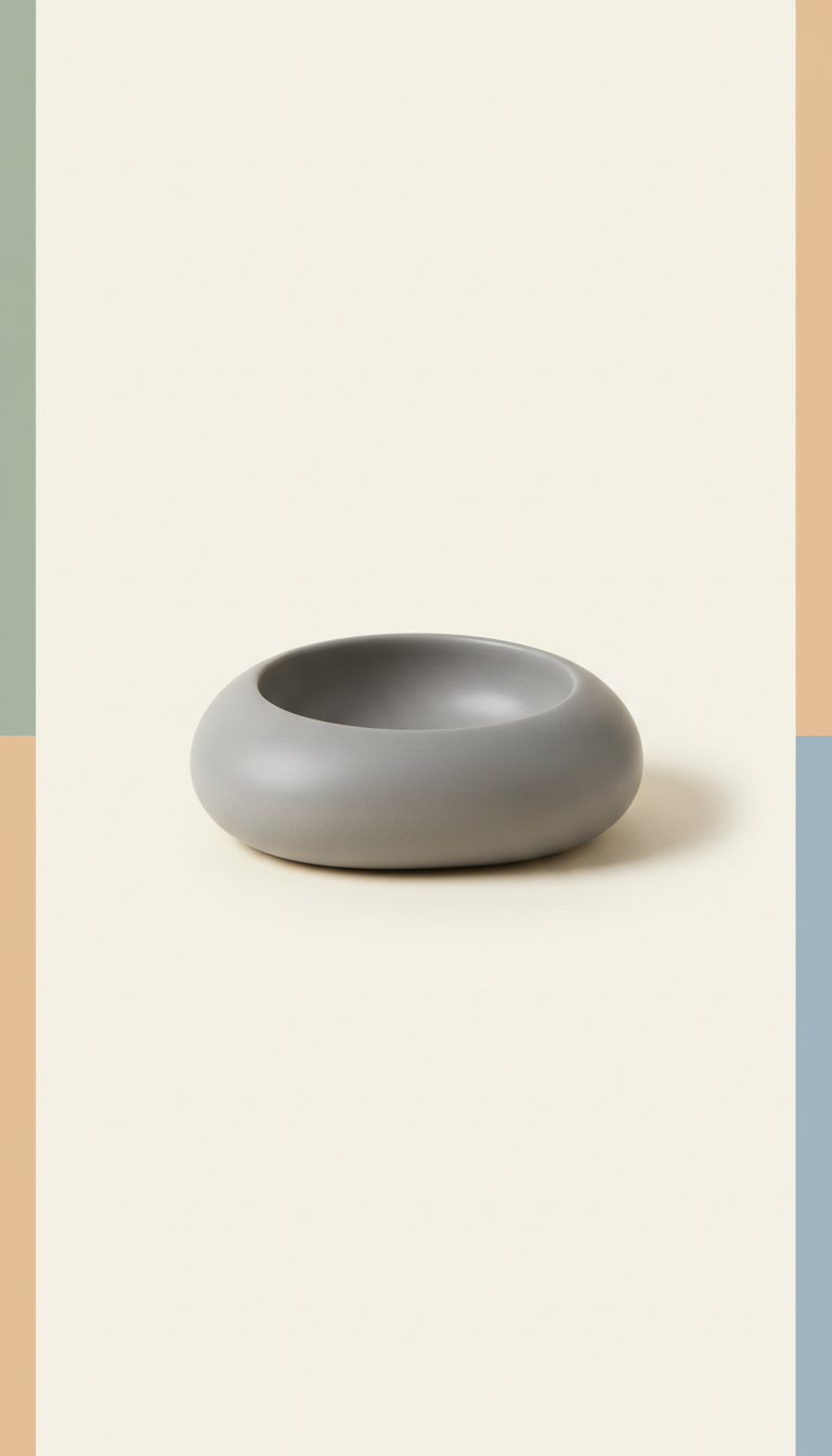 Sculptural Ceramic Dog Bowl Pebble