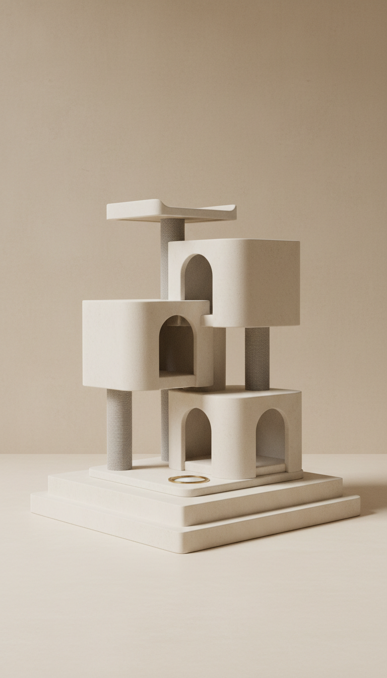 Stone cream cat tower