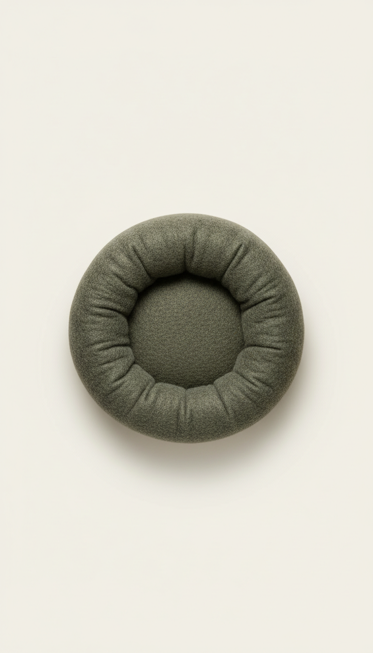 Minimalist Wool Pet Bed Olive Grey