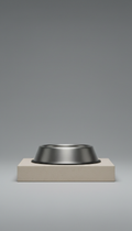 Brushed metal pet food bowl