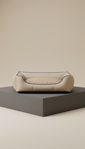Vegan leather bolster dog bed