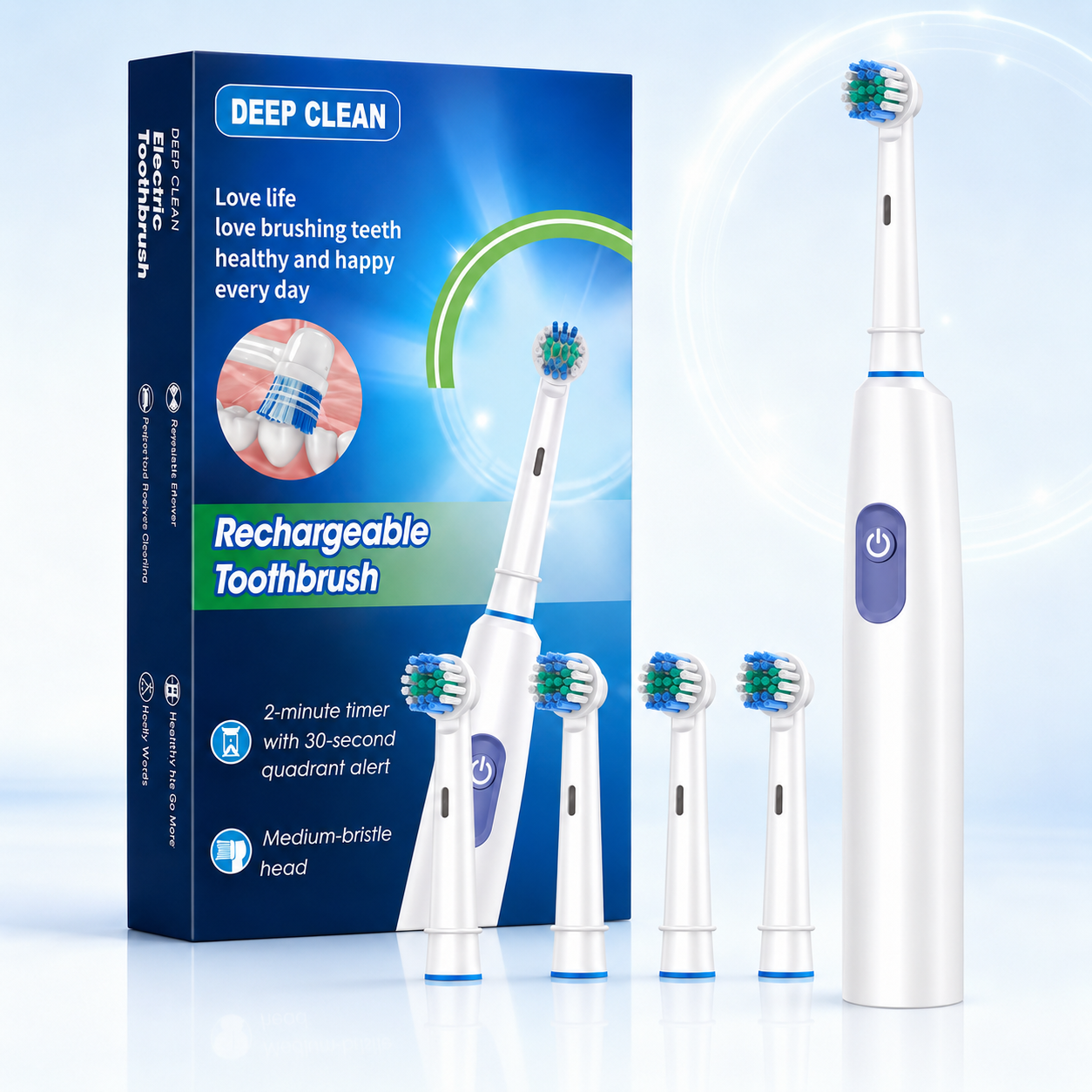 5-in-1 Hotaro Electric Toothbrush – Deep Clean, Whitening & Massage Modes