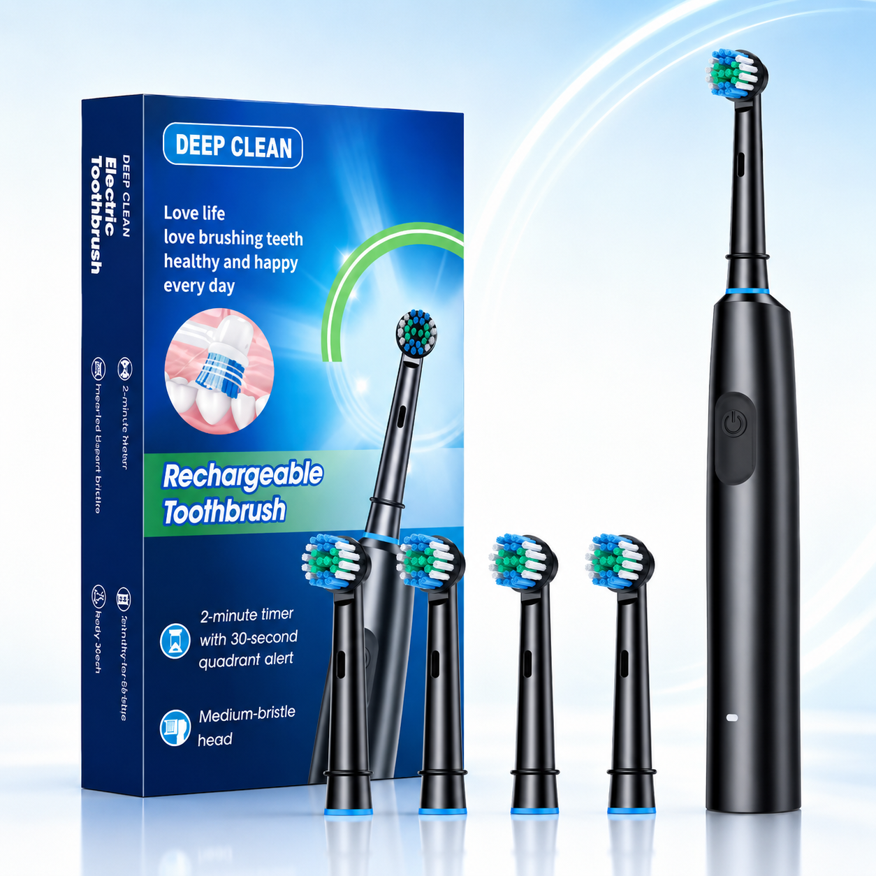 5-in-1 Hotaro Electric Toothbrush – Deep Clean, Whitening & Massage Modes