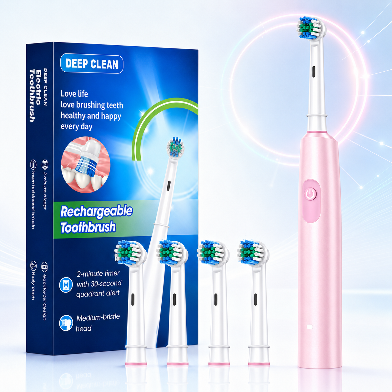 5-in-1 Hotaro Electric Toothbrush – Deep Clean, Whitening & Massage Modes